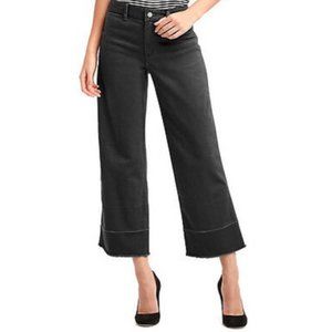Gap Wide Leg High Rise Black Cropped Jeans Size 00